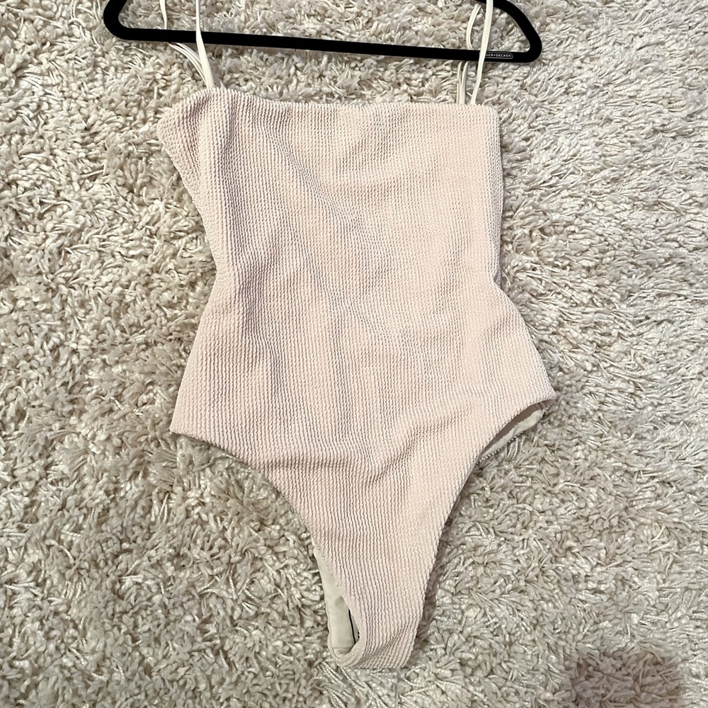 Amuse Society nude one piece swimsuit NEW side M